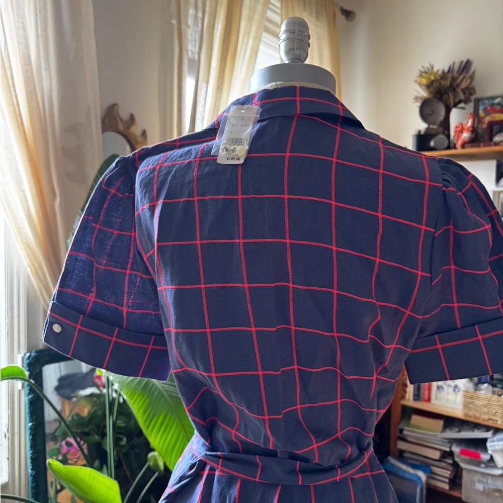 Brooks Brothers Navy and Red Plaid Dress - Picture 4 of 8